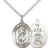 Sterling Silver St. Christopher Air Force medal necklace 3/4 x 1/2 inch with 18 inch chain by Bliss