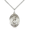 Sterling silver St. Christopher patron saint medal necklace with 18 inch curb chain by Bliss