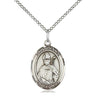 Sterling Silver St. Dennis Patron Saint Medal Necklace 3/4 x 1/2 inches with 18 inch chain by Bliss Manufacturing