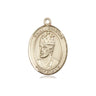 14kt Solid Gold St. Edward the Confessor Patron Saint Medal Pendant 3/4 x 1/2 inch by Bliss Manufacturing