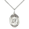 Sterling silver St. Edward the Confessor patron saint medal necklace 3/4 inch with 18 inch chain by Bliss Manufacturing