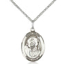 Sterling Silver St. David of Wales Patron Saint Medal Necklace 3/4" x 1/2" with 18" Chain by Bliss