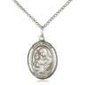 Sterling Silver St. Clare of Assisi Medal Necklace 3/4 x 1/2 inches with 18 inch Chain - Bliss USA