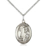 Sterling silver St. Elmo patron saint medal necklace 3/4 inch with 18 inch chain by Bliss Manufacturing