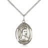 Sterling Silver St. Elizabeth of Hungary Patron Saint Medal Necklace 3/4 x 1/2 inch with 18 inch Chain by Bliss