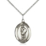 Sterling Silver St. Florian Patron Saint Medal Necklace 3/4 x 1/2 inch with 18 inch chain by Bliss Manufacturing