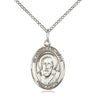 Sterling Silver St. Francis de Sales Patron Saint Medal Necklace 3/4 x 1/2 inch with 18 inch Chain by Bliss