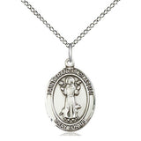 Sterling Silver St. Francis of Assisi medal necklace with 3/4 inch pendant on 18 inch chain by Bliss