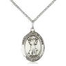 Sterling Silver St. Francis of Assisi medal necklace with 3/4 inch pendant on 18 inch chain by Bliss