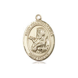 14kt Solid Gold St. Francis Xavier Patron Saint Medal Pendant 3/4 x 1/2 inch handcrafted by Bliss