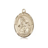 14kt Solid Gold St. Gabriel the Archangel Medal Pendant 3/4 inch x 1/2 inch Handcrafted by Bliss