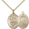 14kt Gold Filled St. George National Guard Medal Necklace 3/4 inch x 1/2 inch on 18 inch chain by Bliss