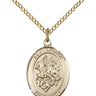 14kt Gold Filled St George Paratrooper Medal Necklace 3/4x1/2 inch 18 inch chain Bliss
