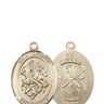 14kt solid gold St. George National Guard medal pendant 3/4 x 1/2 inch handcrafted by Bliss Manufacturing