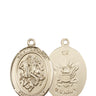 14kt solid gold St. George Navy medal pendant 3/4 x 1/2 inches handcrafted by Bliss