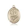 14kt solid gold St. George paratrooper medal pendant 3/4 x 1/2 inch handcrafted by Bliss Manufacturing