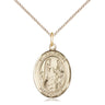 14kt Gold Filled St. Genevieve Medal Necklace 3/4 x 1/2 inch Medium with 18 inch Chain by Bliss