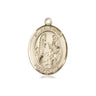 14kt Solid Gold St. Genevieve Patron Saint Medal Pendant 3/4 x 1/2 Handcrafted by Bliss Manufacturing USA