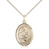 14kt Gold Filled St. Gerard Majella Medium Patron Saint Medal Necklace 3/4 x 1/2 inches on 18 inch Chain by Bliss
