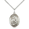 Sterling Silver St. Gerard Majella Patron Saint Medal Necklace 3/4 x 1/2 inch with 18 inch Chain by Bliss