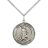Sterling Silver St. Hubert of Liege Medal Necklace 3/4 x 5/8 inch with 18 inch chain by Bliss USA