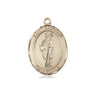 14kt Solid Gold St. Gregory the Great Medal Pendant 3/4 x 1/2 inch Handcrafted USA by Bliss Manufacturing