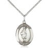 Sterling Silver St. Gregory the Great Medium Patron Saint Medal Necklace 3/4 x 1/2 inch with 18 inch Chain by Bliss