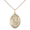 14kt gold filled St. Jason patron saint medal necklace 3/4 x 1/2 inches with 18 inch chain by Bliss