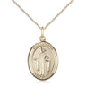 Gold Filled St. Justin Patron Saint Medal Necklace 3/4 x 1/2 inch on 18 inch Chain by Bliss