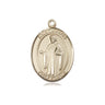 14kt Solid Gold St. Justin Patron Saint Medal Pendant 3/4 x 1/2 inch by Bliss Manufacturing