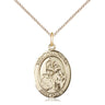 Gold Filled St. Joan of Arc Patron Saint Medal Necklace 3/4 x 1/2 inch on 18 inch Chain by Bliss