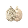 14kt Solid Gold St. Joan of Arc Air Force Medal Pendant 3/4 x 1/2 inch Handcrafted by Bliss