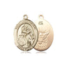 14kt Solid Gold St. Joan of Arc Navy Medal Pendant 3/4 x 1/2 inch handcrafted by Bliss