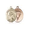14kt solid gold St. Joan of Arc paratrooper medal pendant 3/4 x 1/2 inch handcrafted by Bliss