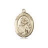 14kt Solid Gold St. Joan of Arc Patron Saint Medal Pendant 3/4 x 1/2 inch by Bliss Manufacturing