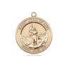14kt Solid Gold St. Joan of Arc patron saint medal pendant 3/4 x 5/8 inch medium size handcrafted by Bliss Manufacturing USA