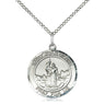 Sterling silver St. Joan of Arc patron saint medal necklace, 3/4 x 5/8 inch pendant with 18 inch chain, handcrafted by Bliss