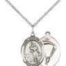 Sterling Silver St. Joan of Arc Paratrooper Medal Necklace 3/4 x 1/2 inch on 18 inch chain by Bliss