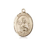 14kt Solid Gold St. John the Apostle Patron Saint Medal Pendant 3/4 x 1/2 inch by Bliss
