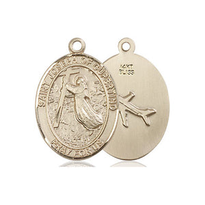 Colgante Medalla Mediana de San José de Cupertino de Oro Macizo de 14kt | 1.9 cm x 1.3 cm | Hecho a Mano en EE. UU. por Bliss