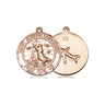 14kt Solid Gold St. Joseph of Cupertino Patron Saint Medal Pendant 3/4 x 5/8 inches handcrafted by Bliss
