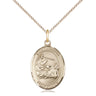 14kt gold filled St. Joshua patron saint medal necklace with 18 inch curb chain, handcrafted by Bliss
