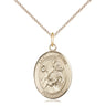 14kt Gold Filled St. Kevin Patron Saint Medal Necklace 3/4 x 1/2 inches with 18 inch chain by Bliss Manufacturing