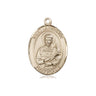 14kt Solid Gold St. Lawrence patron saint medal pendant, 3/4 inch by 1/2 inch, handmade by Bliss Manufacturing