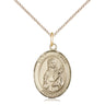 14kt Gold Filled St. Lucia of Syracuse patron saint medal necklace with 18 inch curb chain by Bliss Manufacturing
