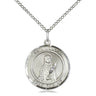 Sterling silver St. Lucia of Syracuse patron saint medal necklace 3/4 x 5/8 inches on 18 inch chain by Bliss