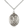 Sterling Silver St. Lazarus Patron Saint Medal Necklace 3/4 x 1/2 inch with 18 inch chain by Bliss Manufacturing