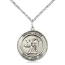 Sterling Silver St. Luke the Apostle Patron Saint Medal Necklace 3/4 x 5/8 inches 18 inch Chain by Bliss