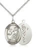 Sterling silver St. Luke the Apostle patron saint medal necklace, 3/4 x 1/2 inch pendant, 18 inch chain, handcrafted by Bliss Manufacturing