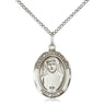 Sterling Silver St. Maria Faustina Medal Necklace 3/4 inch by 1/2 inch with 18 inch chain by Bliss USA